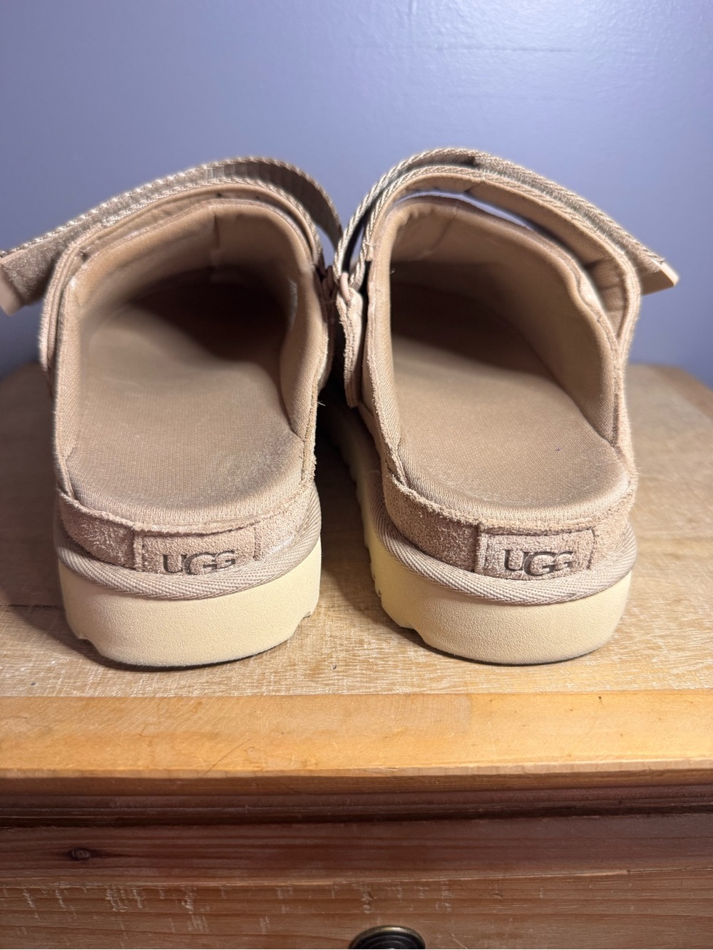 UGG Tan Suede Slip-On Mule with Adjustable Strap - Picture 6 of 6